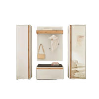 GARDEROBE 5-teilig  in 230/200/40 cm  - Eiche Wotan/Weiß, Design, Glas/Holzwerkstoff (230/200/40cm) - Modante