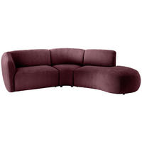 ECKSOFA in Mikrofaser Bordeaux  - Bordeaux/Schwarz, Modern, Kunststoff/Textil (276/182cm) - Livetastic