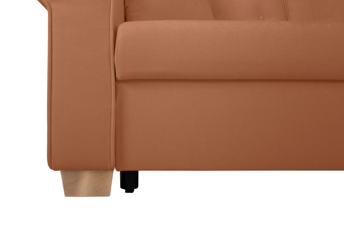 SCHLAFSOFA in Chenille Rostfarben  - Rostfarben/Buchefarben, Design, Holz/Textil (240/94/98cm) - MID.YOU