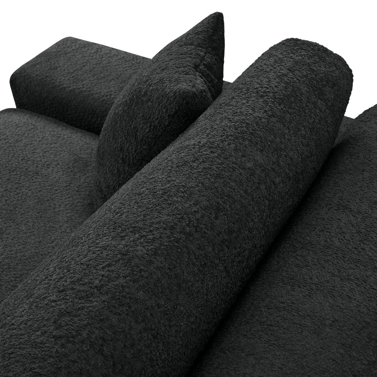 ECKSOFA  Anthrazit Bouclé  - Greige/Anthrazit, MODERN, Kunststoff/Textil (255/255cm) - Landscape