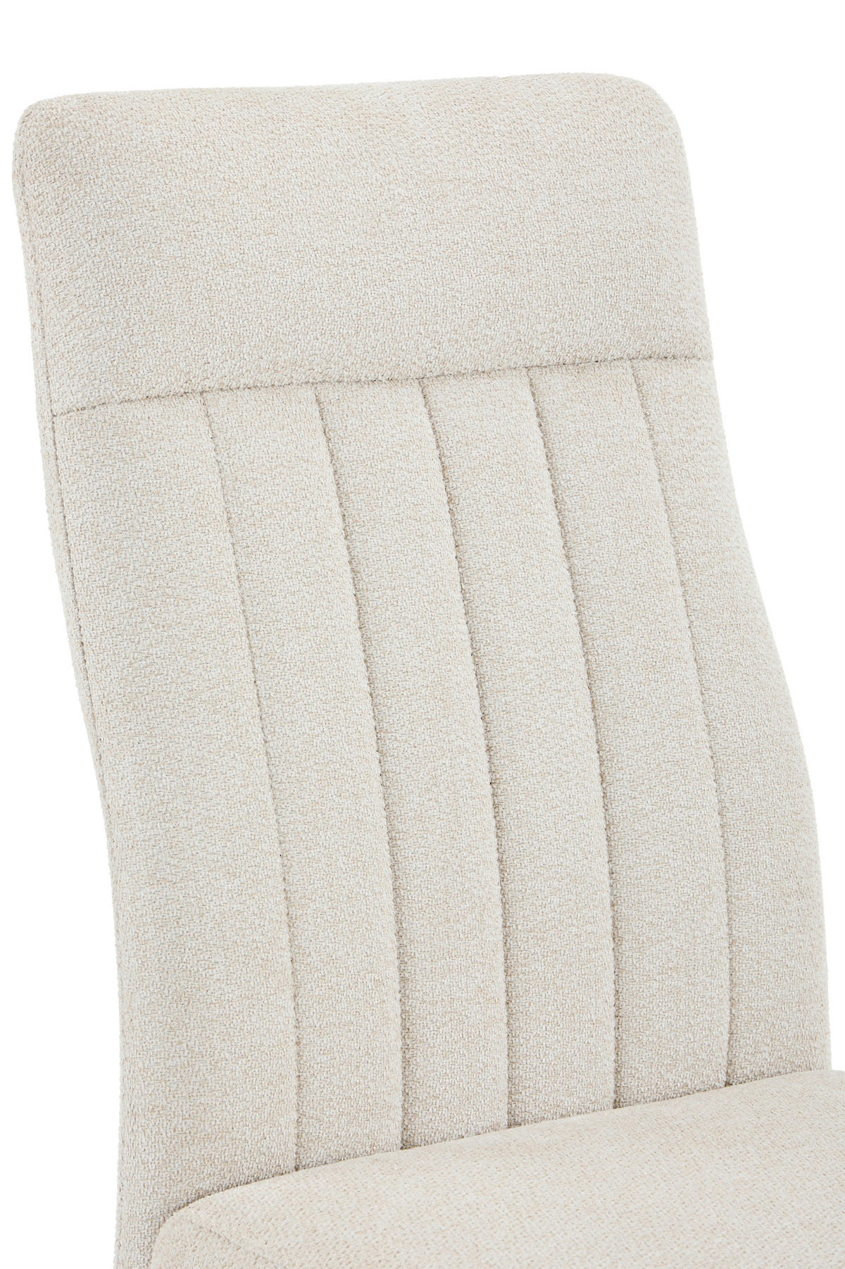 STUHL-SET 4 Stück  in Stahl Chenille  - Beige/Schwarz, MODERN, Textil/Metall (44/95/63,5cm) - MID.YOU