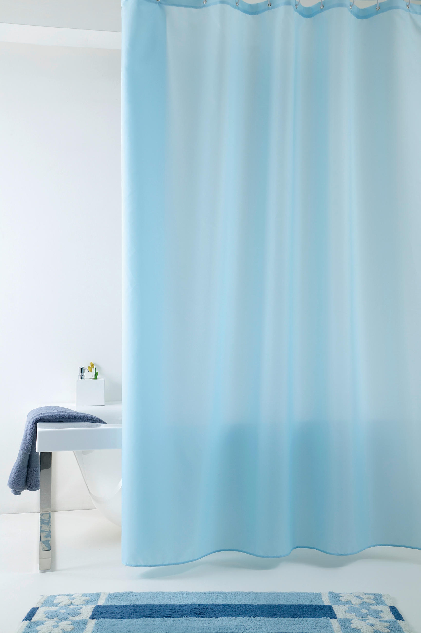 DUSCHVORHANG Impressa 120/200 cm - Blau, Basics, Kunststoff (120/200cm) - Grund