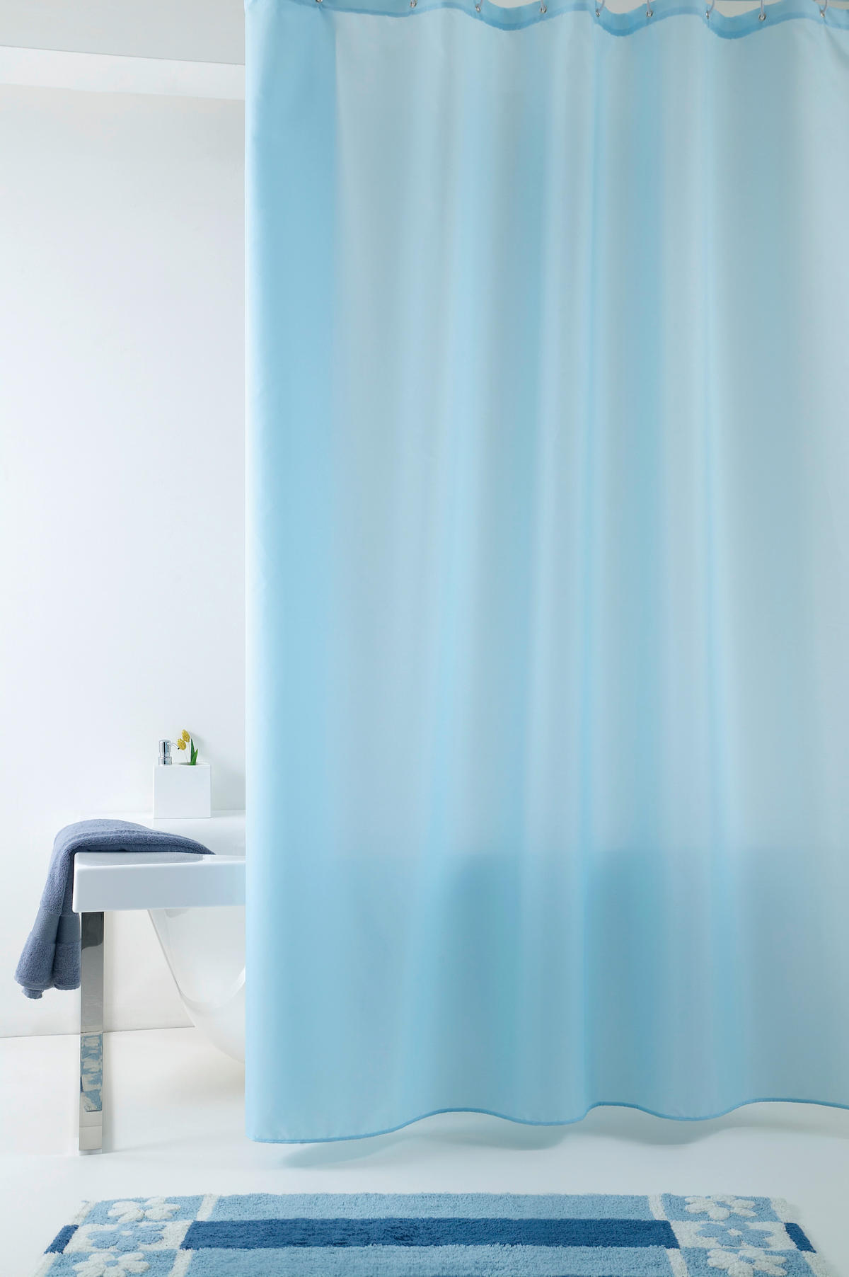 DUSCHVORHANG Impressa 180/200 cm  - Blau, Basics, Kunststoff (180/200cm) - Grund