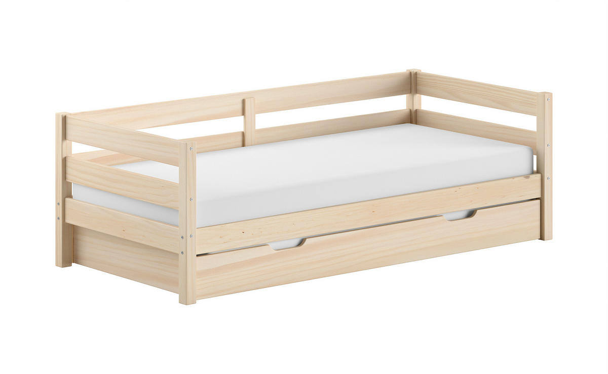 AUSZIEHBETT 90/200 cm  in Weiß  - Naturfarben/Weiß, MODERN, Holz (90/200cm) - Vipack