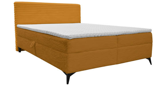BOXBETT 140/200 cm in Currygelb - Currygelb/Schwarz, Design, Holz/Holzwerkstoff (140/200cm) - Xora