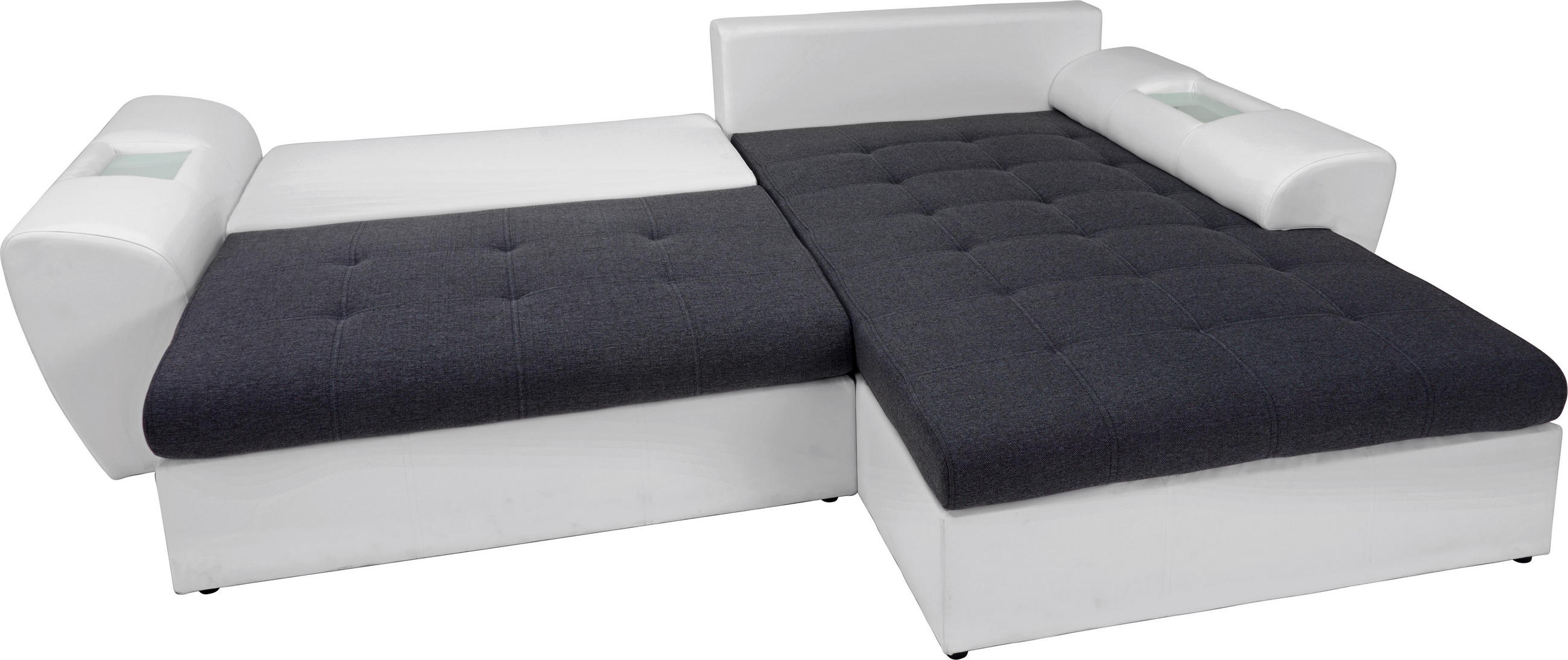 WOHNLANDSCHAFT in Anthrazit, Weiß Textil - Anthrazit/Schwarz, Design, Kunststoff/Textil (204/290cm) - CARRYHOME