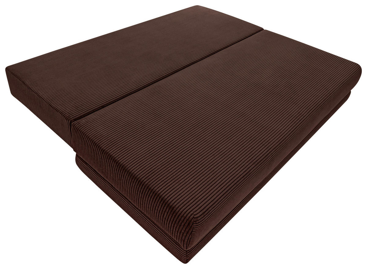 SCHLAFSOFA  mit Liegefunktion, Schlafen auf Sitzhöhe, Rücken echt Cord Braun  - Schwarz/Braun, KONVENTIONELL, Holz/Textil (196/96/103cm) - Carryhome