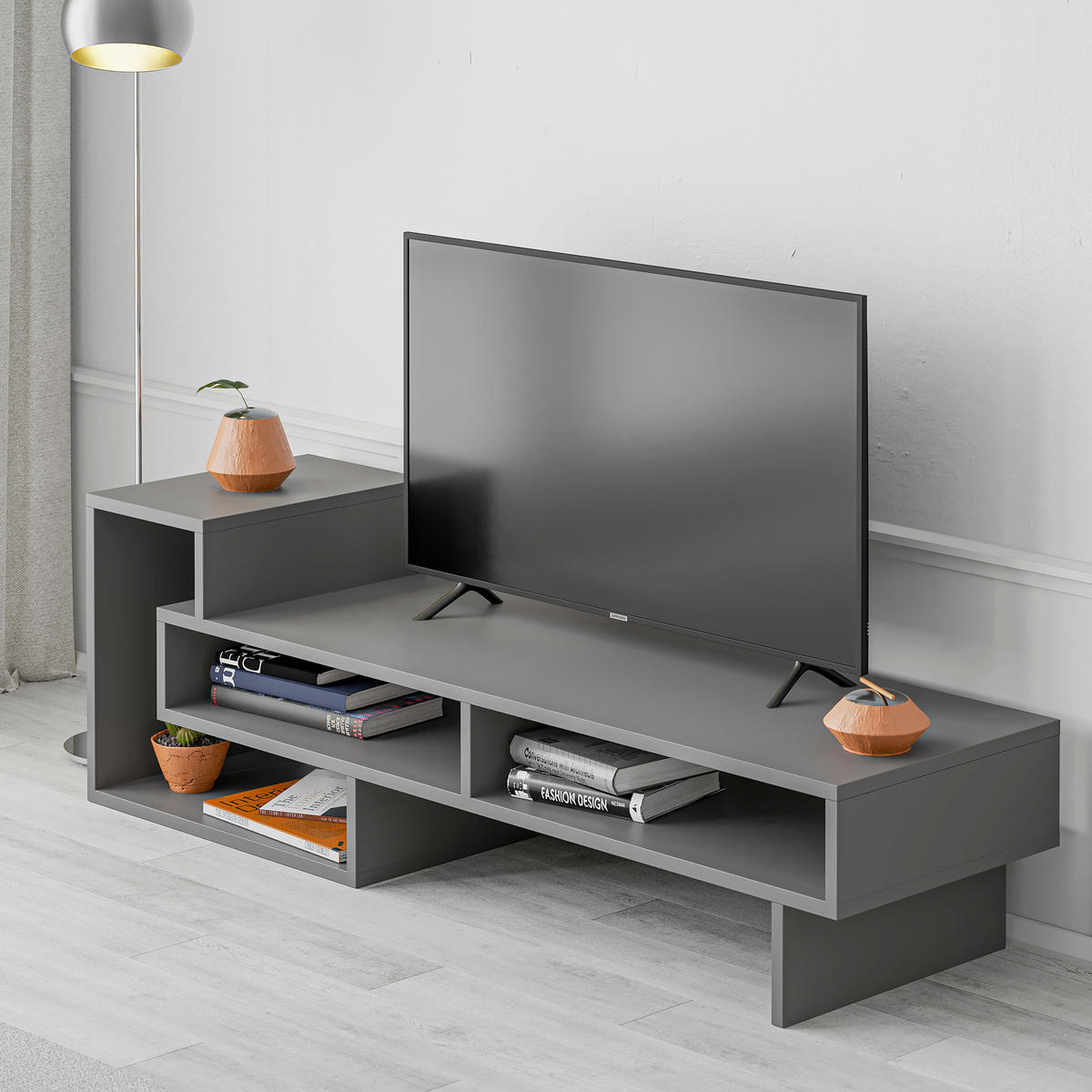 PHONOTISCH - Anthrazit, Design, Holzwerkstoff (42/136.5/40cm) - Livetastic