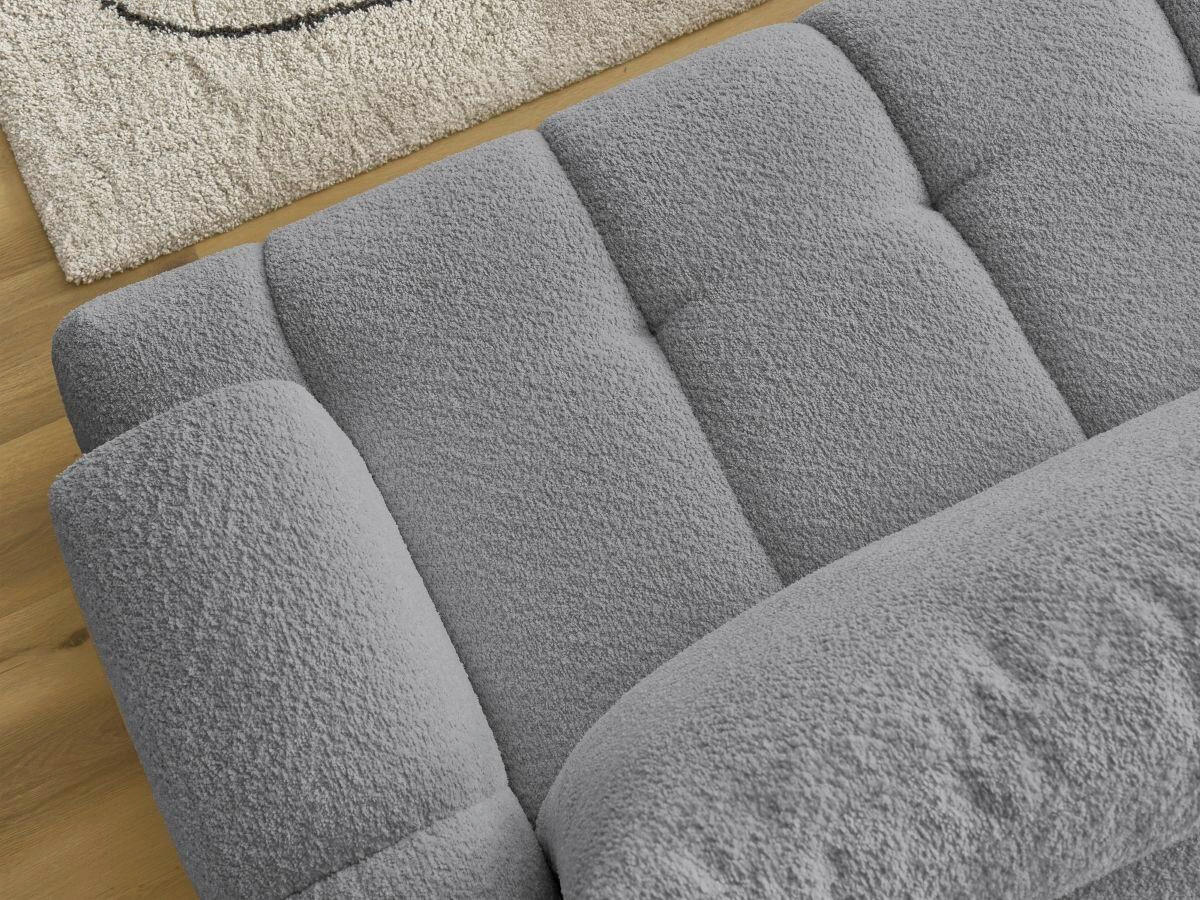 ECKSCHLAFSOFA FUJI Bouclé Dunkelgrau  inkl.  - Dunkelgrau/Schwarz, MODERN, Kunststoff/Textil (160/292cm)