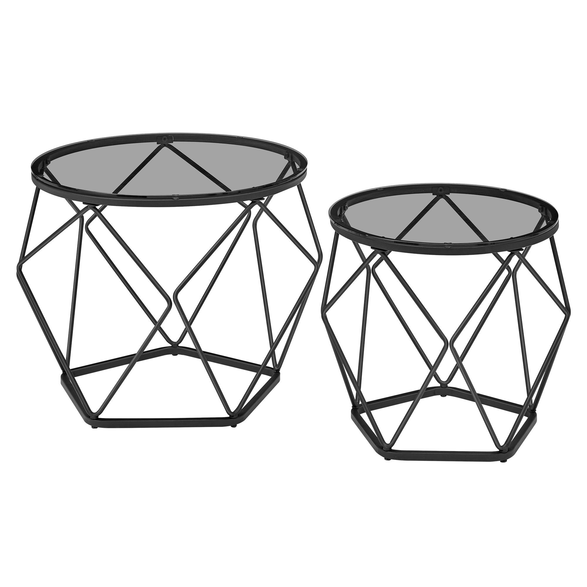 Mid.you Couchtischset Schwarz 50x39.8x50 cm