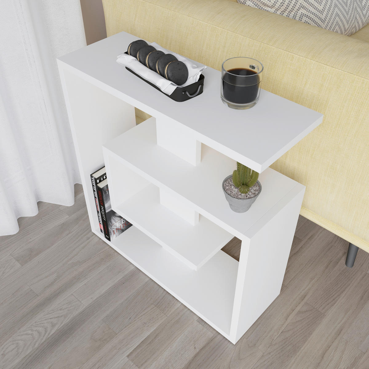 SIDOBORD i trämaterial  - vit, Design, trämaterial (55/20/57cm) - Livetastic