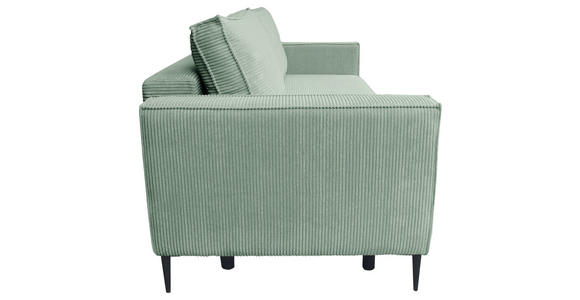 SCHLAFSOFA  mit Liegefunktion, Rücken echt, haustierfreundlicher Bezug Cord Olivgrün  - Schwarz/Olivgrün, KONVENTIONELL, Textil/Metall (222/93/98cm) - Carryhome