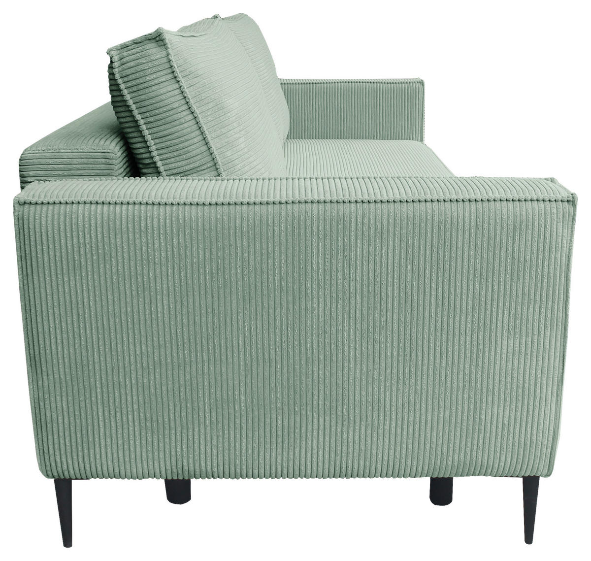 SCHLAFSOFA  mit Liegefunktion, Rücken echt, haustierfreundlicher Bezug Cord Olivgrün  - Schwarz/Olivgrün, KONVENTIONELL, Textil/Metall (222/93/98cm) - Carryhome