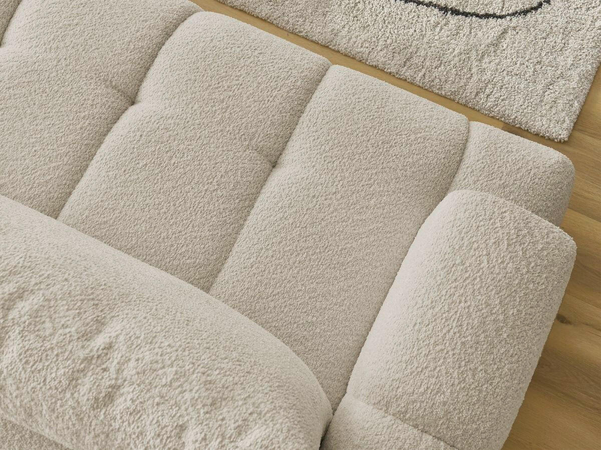 ECKSCHLAFSOFA FUJI Bouclé Beige  inkl.  - Beige/Schwarz, MODERN, Kunststoff/Textil (292/160cm)