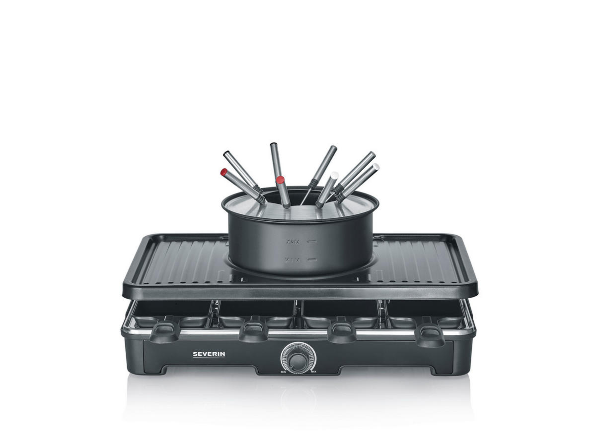 Raclette-/Fondue-Kombination  - Schwarz, Basics, Kunststoff/Metall (40/18/26cm) - Severin