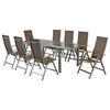 GARTENSET 9-teilig Aluminium 9-teilig  - Silberfarben, MODERN, Textil/Metall - Gardenson