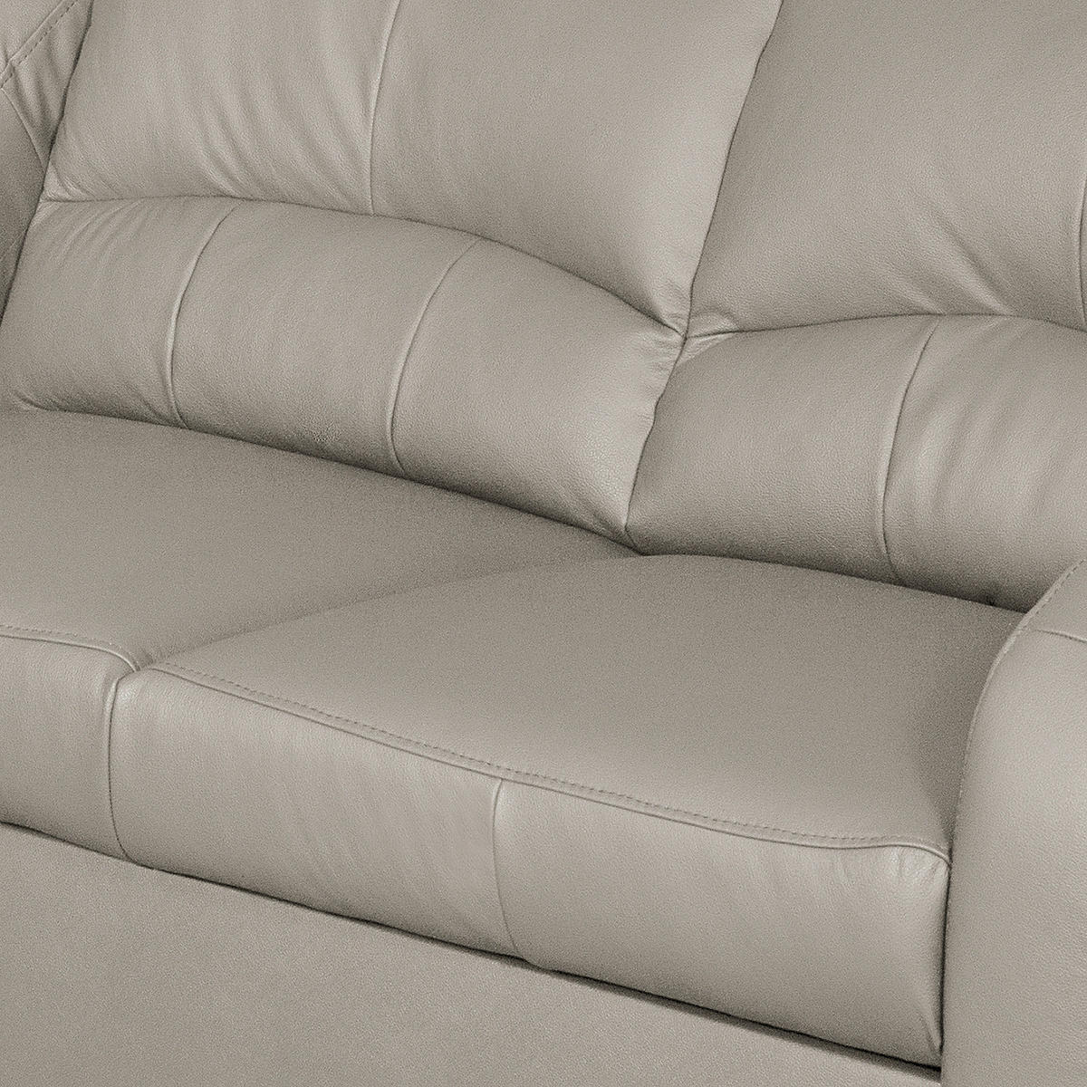 ECKSOFA in Lederlook Echtleder Platinfarben  - Platinfarben/Schwarz, Design, Leder/Kunststoff (168/227cm) - Livetastic