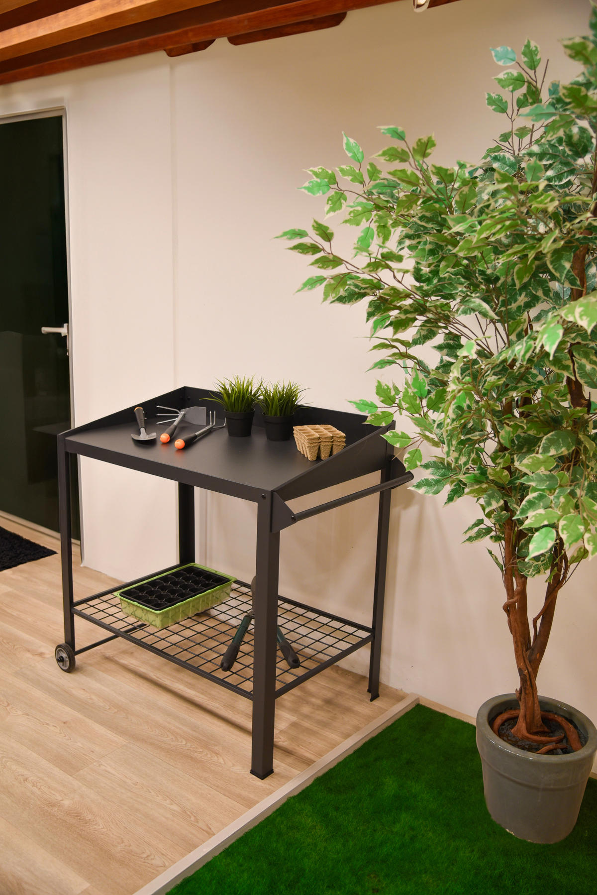 PFLANZTISCH 90/90/55 cm  - Anthrazit, MODERN, Metall (90/90/55cm)