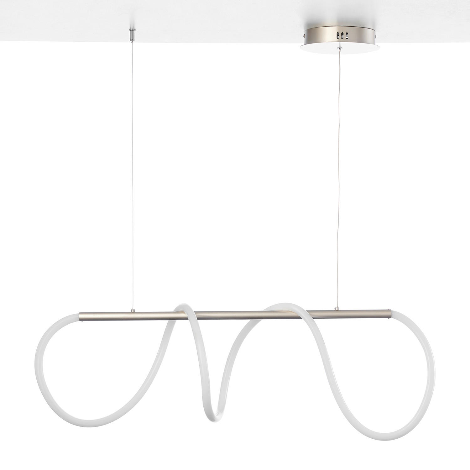 LED-HÄNGELEUCHTE 90/90/120 cm   - Silberfarben, Design, Kunststoff/Metall (90/90/120cm)