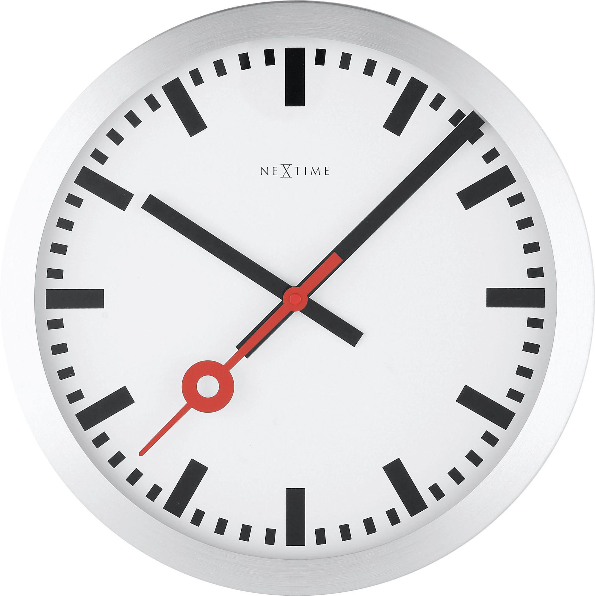 Nextime Wanduhr Silber 35x35x4.5 cm
