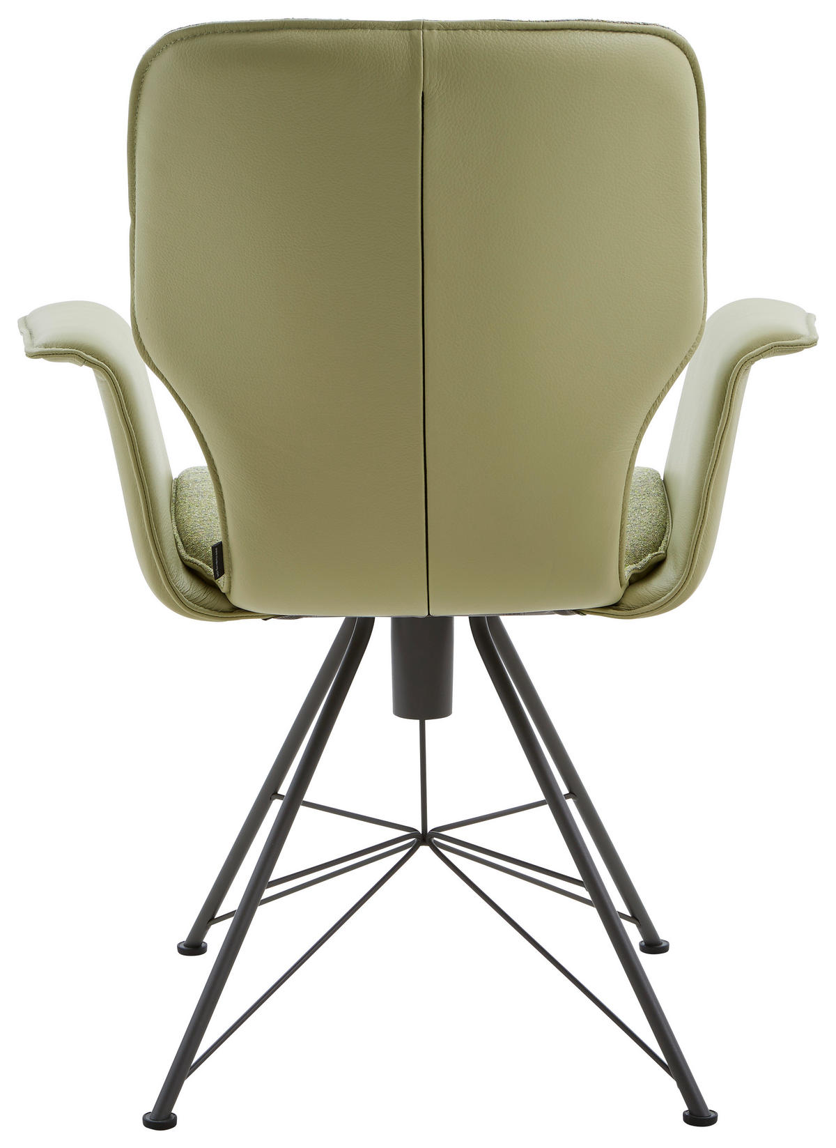 ARMLEHNSTUHL  in beflockt Echtleder pigmentiert  - Dunkelgrau/Olivgrün, Design, Leder/Textil (73/95/63cm) - Musterring