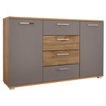 KOMMODE 150/90/38 cm  - Chromfarben/Eichefarben, Design, Holzwerkstoff/Kunststoff (150/90/38cm) - Xora