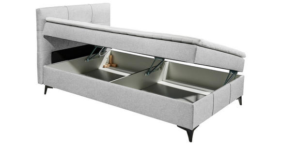 BOXBETT 120/200 cm  in Hellgrau  - Hellgrau, Basics, Holzwerkstoff/Textil (120/200cm) - Xora