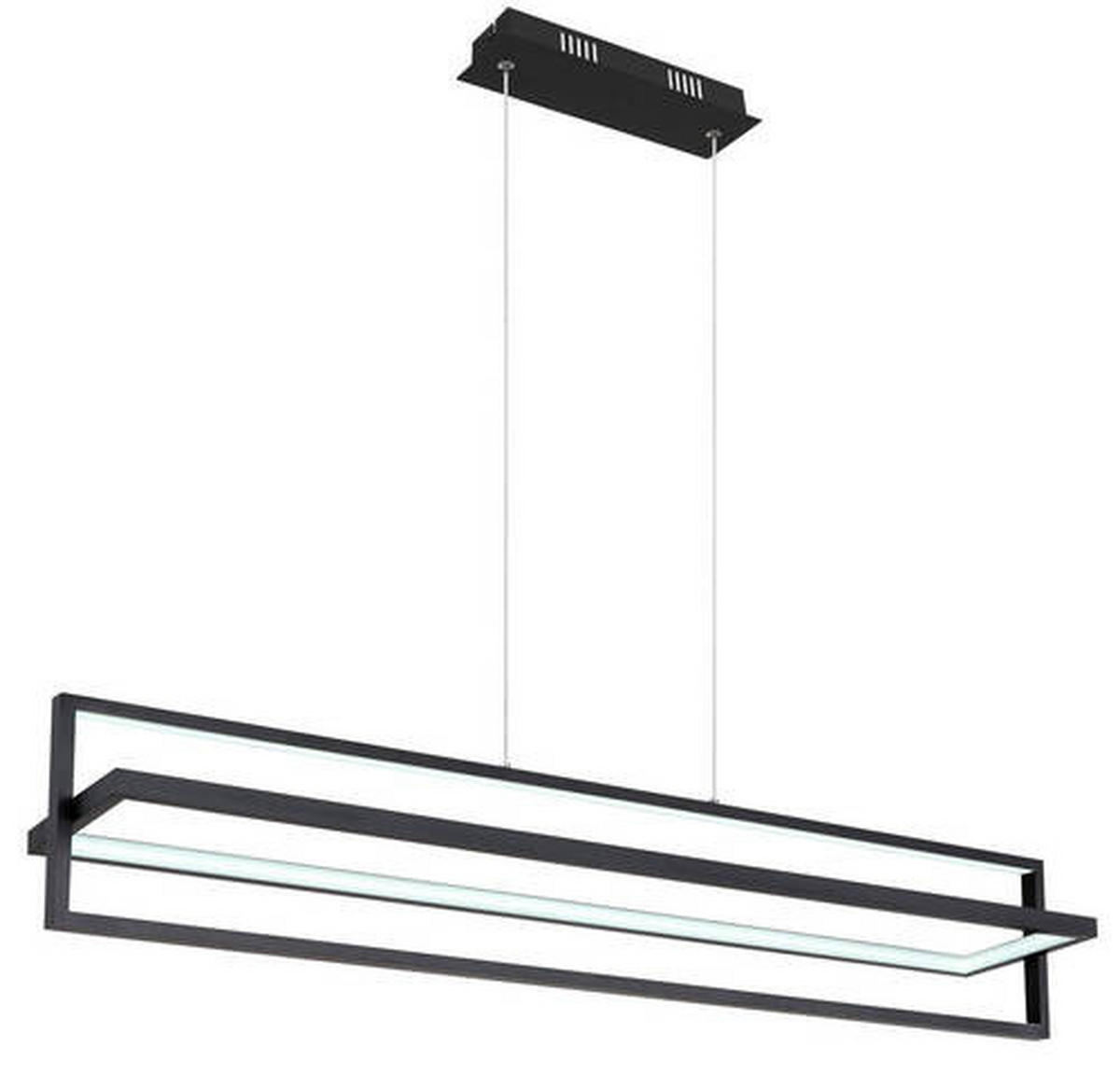 VISEČA SVETILKA     102/18/120 cm          - črna/opal, Trend, kovina/umetna masa (102/18/120cm) - Globo