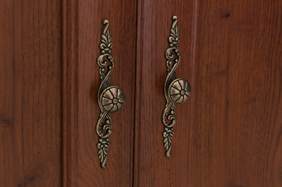 Dulap Cu Uși Rotative, 110/204,5/65,5 cm, castaniu - castaniu/alămiu, Natur, metal/material pe bază de lemn (110/204,5/65,5cm) - Cantus