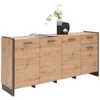 SIDEBOARD  in 186,5/86,1/41,3 cm  - Eichefarben/Eiche Artisan, Trend, Holzwerkstoff/Kunststoff (186,5/86,1/41,3cm) - Hom`in