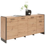 SIDEBOARD  in 186,5/86,1/41,3 cm  - Eichefarben/Eiche Artisan, Trend, Holzwerkstoff/Kunststoff (186,5/86,1/41,3cm) - Hom`in