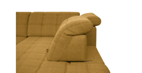 ECKSOFA  in Webstoff Currygelb  216/297 cm  - Currygelb/Schwarz, Design, Holz/Textil (216/297cm) - Xora