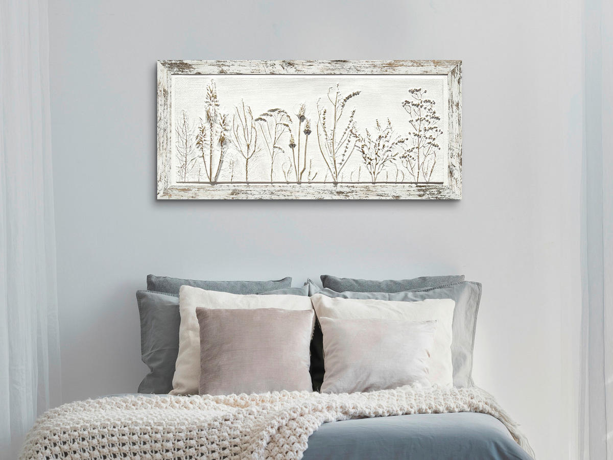 ÖLGEMÄLDE Pflanzen 120/55 cm  - Goldfarben/Naturfarben, Trend, Holzwerkstoff/Kunststoff (120/55cm) - Monee