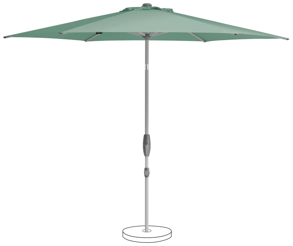 SONNENSCHIRM 330 cm Grün  - Silberfarben/Grün, KONVENTIONELL, Textil/Metall (330/330cm) - Suncomfort by Glatz