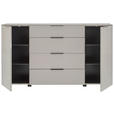 SIDEBOARD  180/99,7/42 cm 4 Schublade(n)  - Kaschmir/Schwarz, Design, Glas/Holzwerkstoff (180/99,7/42cm) - Novel