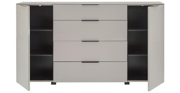 SIDEBOARD  180/99,7/42 cm 4 Schublade(n)  - Kaschmir/Schwarz, Design, Glas/Holzwerkstoff (180/99,7/42cm) - Novel
