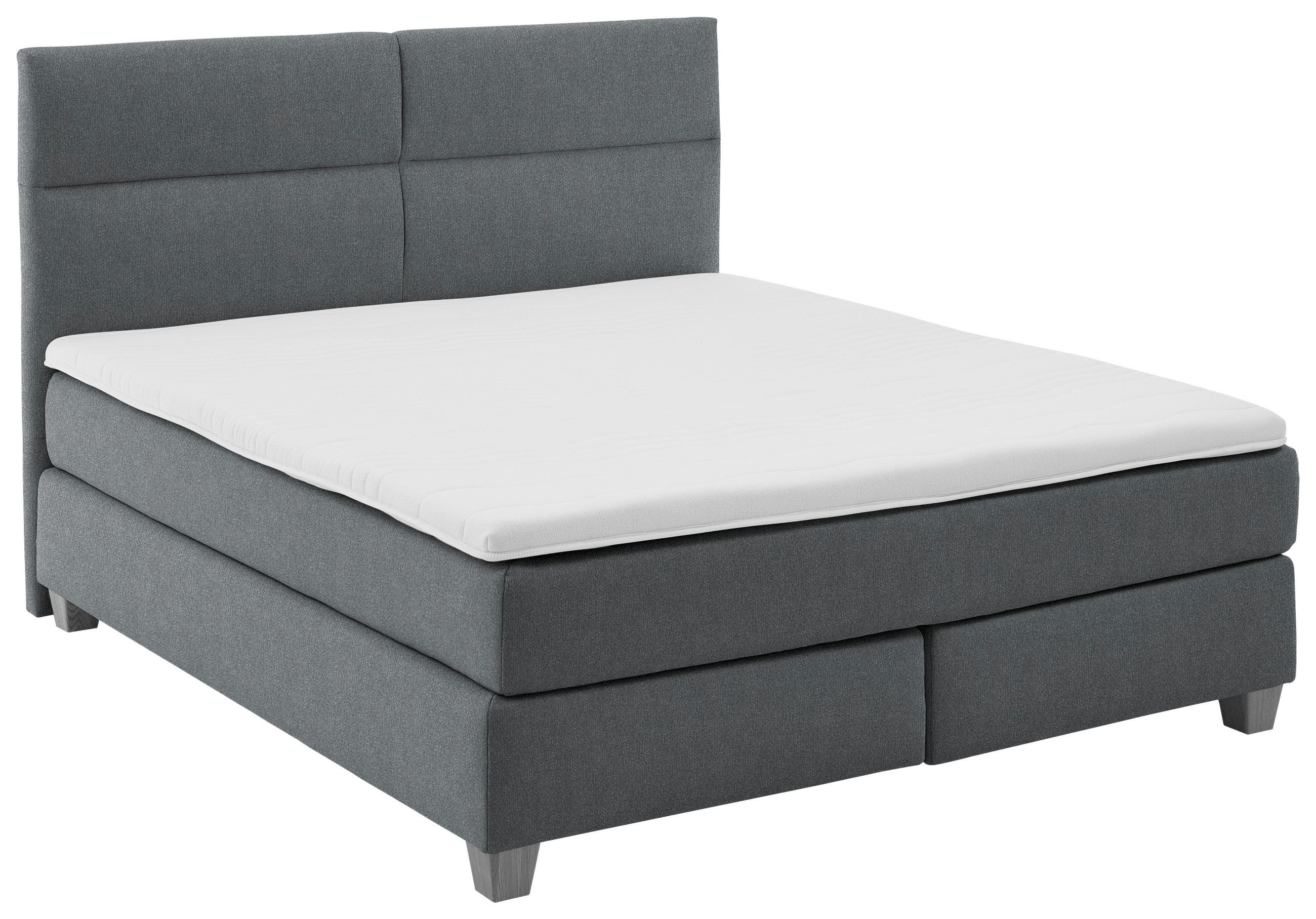 BOXSPRINGBETT 180/200 cm  in Anthrazit  - Anthrazit/Naturfarben, MODERN, Holz/Textil (180/200cm) - Beldomo - Sleep