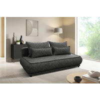 SCHLAFSOFA in Plüsch Grau  - Beige/Schwarz, Design, Kunststoff/Textil (214/96/105cm) - MID.YOU