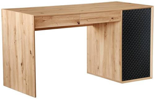 SCHREIBTISCH 140/60/75 cm  in Schwarz, Eiche Artisan  - Schwarz/Eiche Artisan, Design, Holzwerkstoff (140/60/75cm) - Hom`in