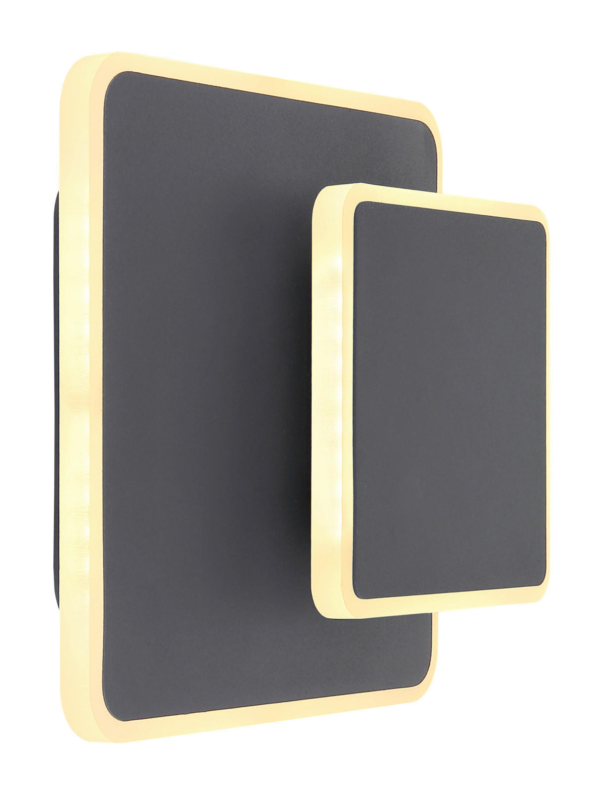 LED-WANDLEUCHTE 20/17 cm  - Opal/Graphitfarben, Basics, Kunststoff/Metall (20/17cm) - Globo