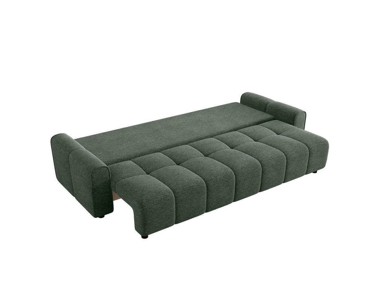 SCHLAFSOFA OLIVIER in Struktur Salbeigrün  - Salbeigrün/Schwarz, MODERN, Kunststoff/Textil (236/90/100cm) - MID.YOU