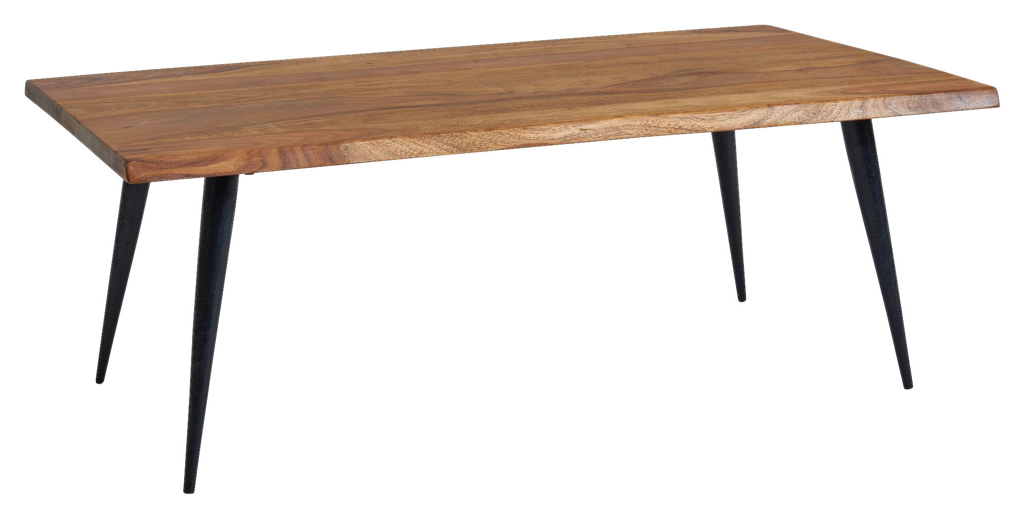 COUCHTISCH Sheesham massiv 110/60/40 cm rechteckig Sheeshamfarben  - Sheeshamfarben/Schwarz, MODERN, Holz/Metall (110/60/40cm) - MID.YOU