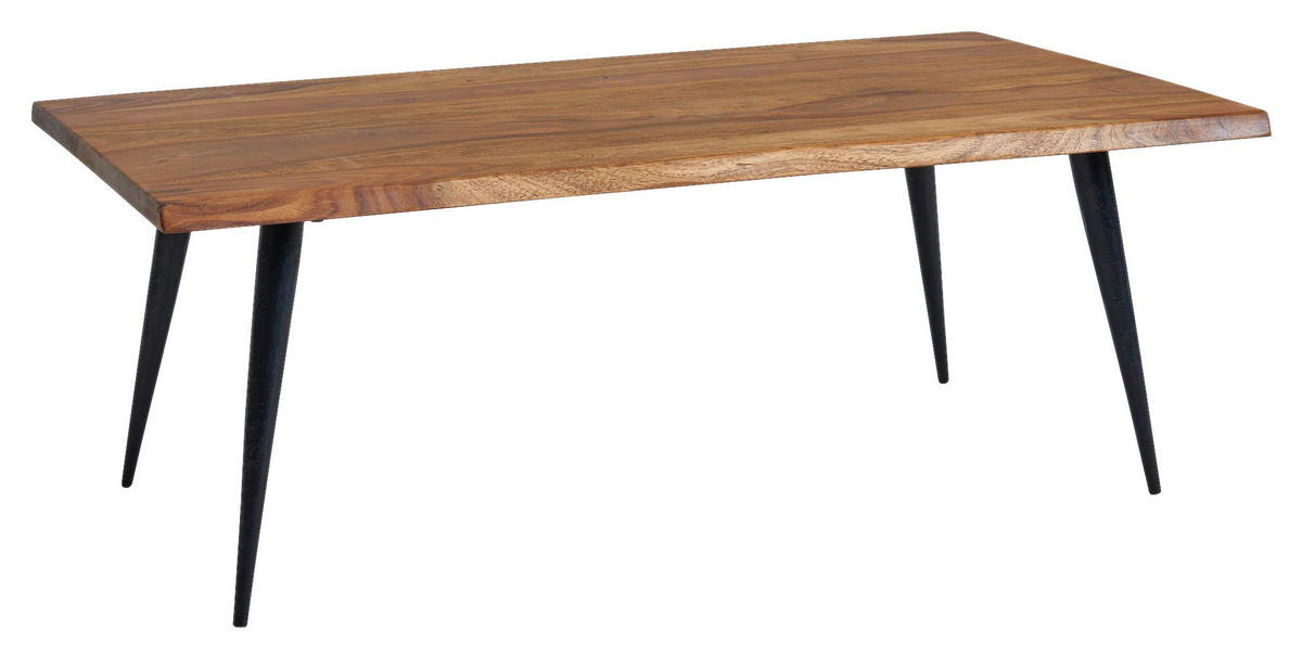 COUCHTISCH Sheesham massiv 110/60/40 cm rechteckig Sheeshamfarben  - Sheeshamfarben/Schwarz, MODERN, Holz/Metall (110/60/40cm) - MID.YOU