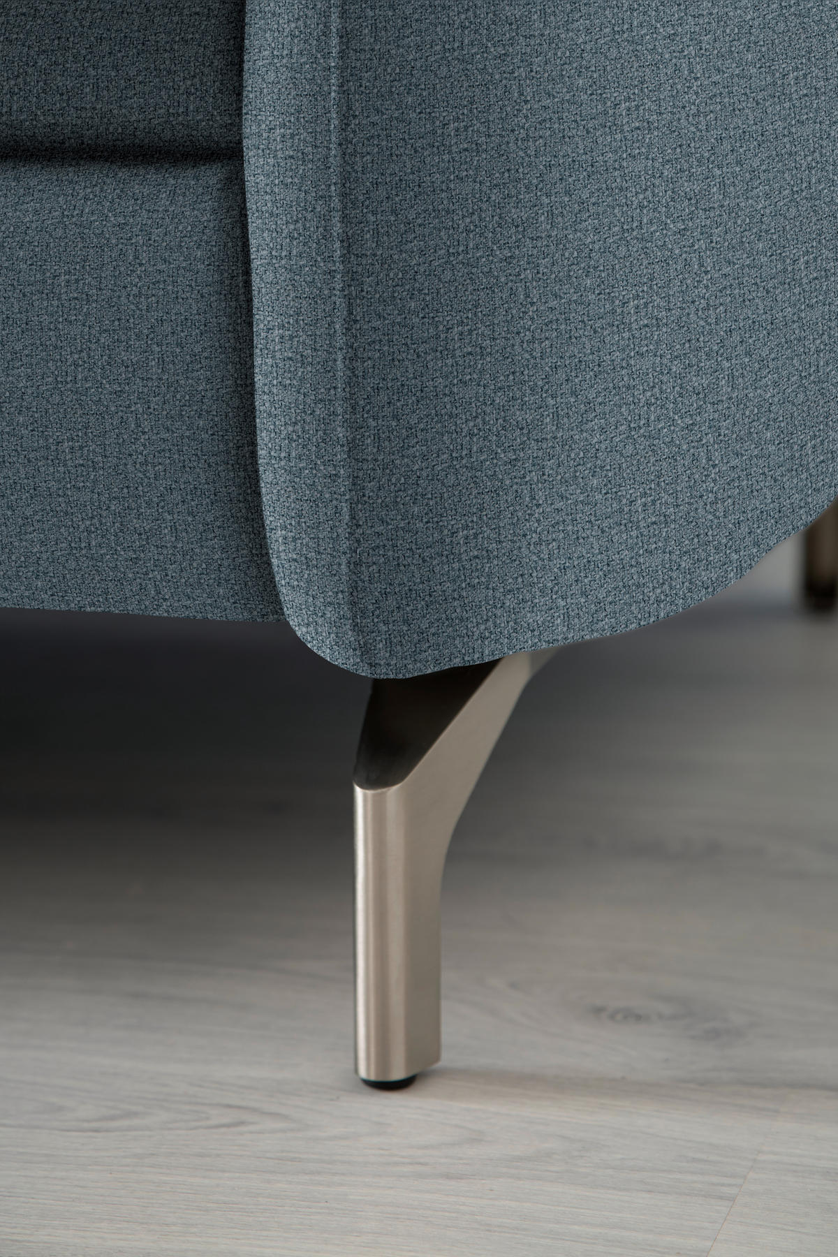 2-SITZER-SOFA in Flachgewebe Blau  - Blau/Nickelfarben, Design, Textil/Metall (186/87/100cm) - Schöner Wohnen