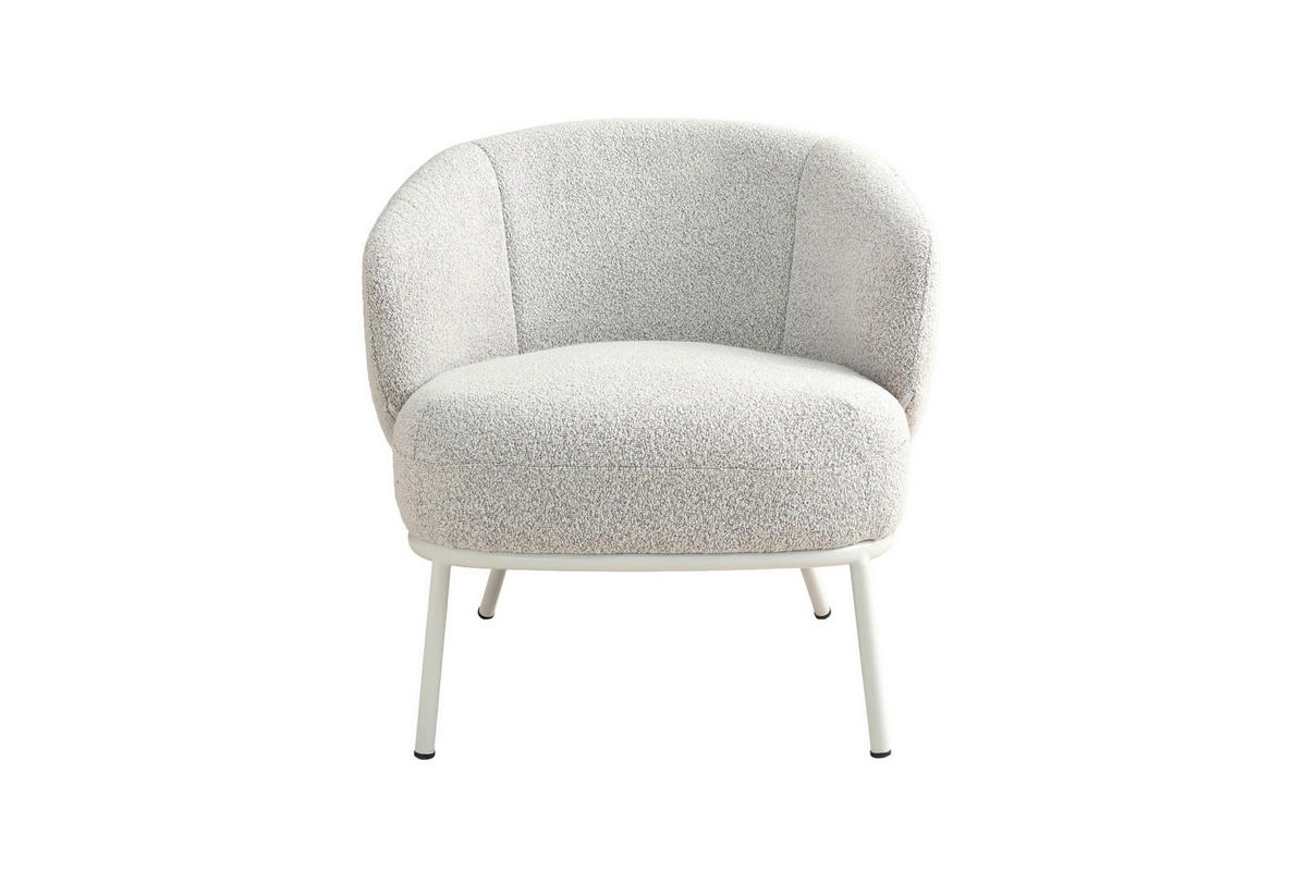 SESSEL in Bouclé Greige, Seidengrau  - Greige/Seidengrau, MODERN, Textil/Metall (73/73/80cm) - Schöner Wohnen