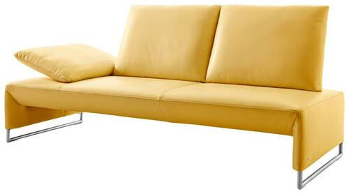 2,5-SITZER in Echtleder Gelb  - Gelb/Nickelfarben, Design, Leder/Metall (180/91/87cm) - Koinor