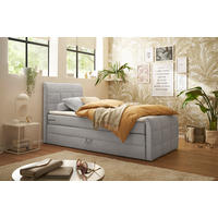 BOXSPRINGBETT 100/200 cm  in Hellgrau  - Hellgrau/Schwarz, Modern, Holzwerkstoff/Kunststoff (100/200cm) - MID.YOU