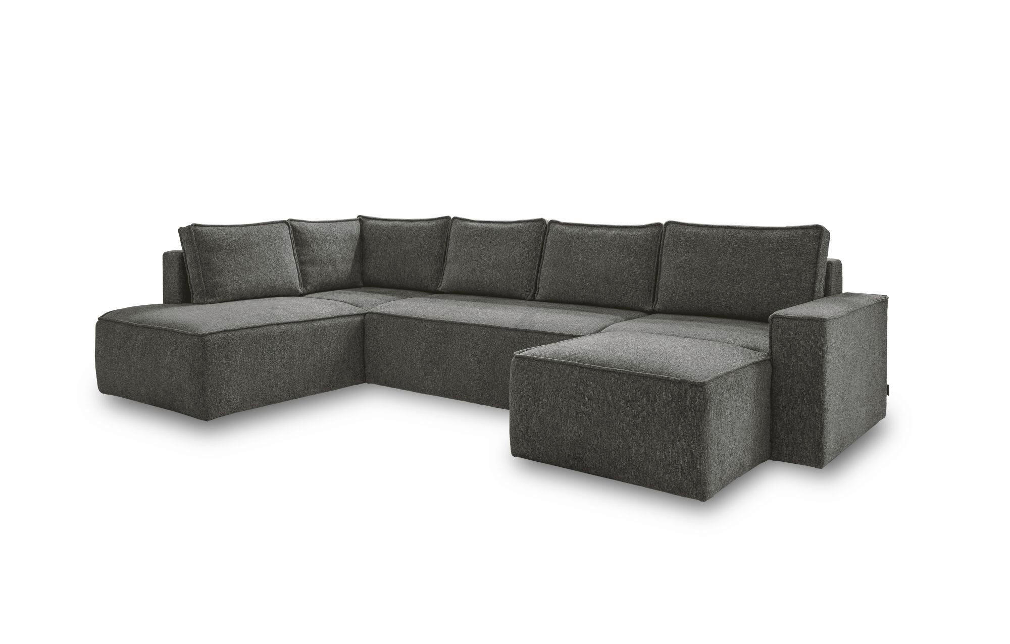 SJEDEĆA GARNITURA tekstil  tamno siva   - bijela/siva, Design, tekstil/plastika (194/322/156cm) - MID.YOU
