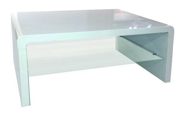 KLUB STOČIĆ 90/40/60 cm bela - bela, Dizajnerski, staklo/pločasti materijal (90/40/60cm) - Xora