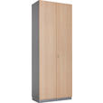 AKTENSCHRANK 80/215,6/42 cm  - Eichefarben/Graphitfarben, KONVENTIONELL, Holzwerkstoff (80/215,6/42cm) - Venda